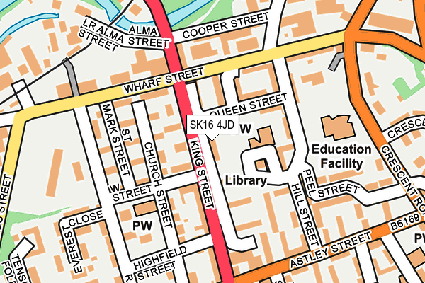 SK16 4JD map - OS OpenMap – Local (Ordnance Survey)