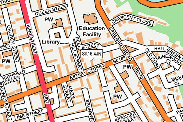 SK16 4JN map - OS OpenMap – Local (Ordnance Survey)