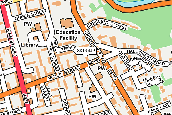 SK16 4JP map - OS OpenMap – Local (Ordnance Survey)