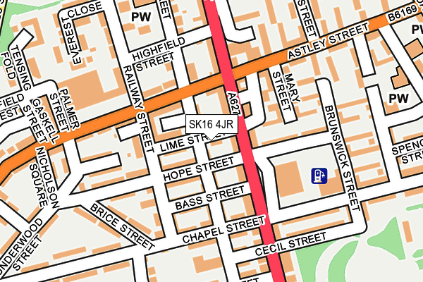 SK16 4JR map - OS OpenMap – Local (Ordnance Survey)