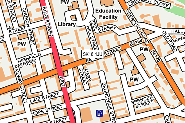 SK16 4JU map - OS OpenMap – Local (Ordnance Survey)