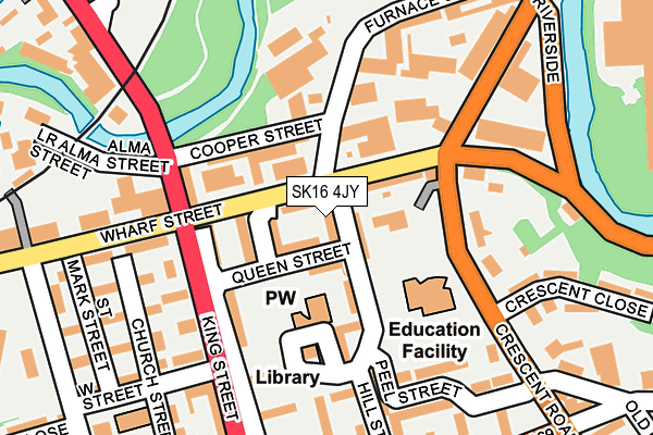 SK16 4JY map - OS OpenMap – Local (Ordnance Survey)