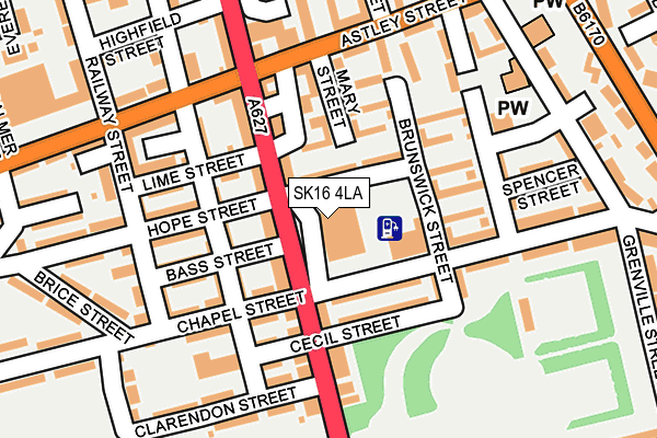 SK16 4LA map - OS OpenMap – Local (Ordnance Survey)