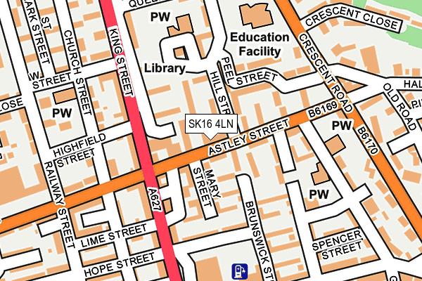 SK16 4LN map - OS OpenMap – Local (Ordnance Survey)