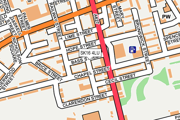 SK16 4LU map - OS OpenMap – Local (Ordnance Survey)