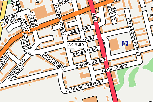 SK16 4LX map - OS OpenMap – Local (Ordnance Survey)