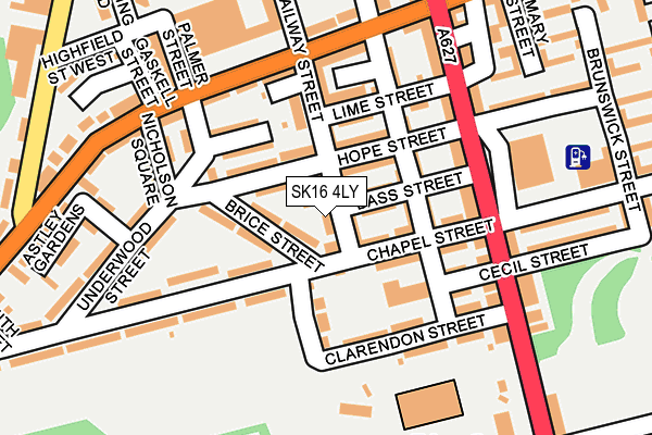 SK16 4LY map - OS OpenMap – Local (Ordnance Survey)