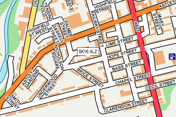 SK16 4LZ map - OS OpenMap – Local (Ordnance Survey)