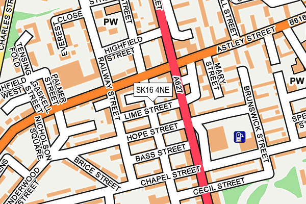 SK16 4NE map - OS OpenMap – Local (Ordnance Survey)