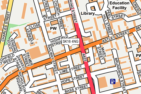 SK16 4NG map - OS OpenMap – Local (Ordnance Survey)
