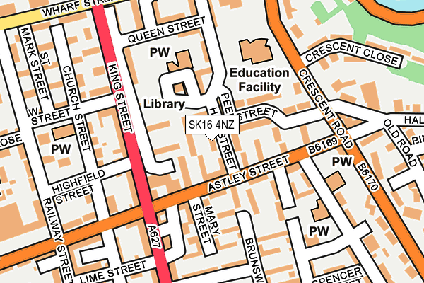 SK16 4NZ map - OS OpenMap – Local (Ordnance Survey)