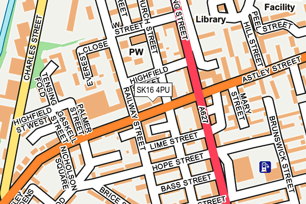 SK16 4PU map - OS OpenMap – Local (Ordnance Survey)