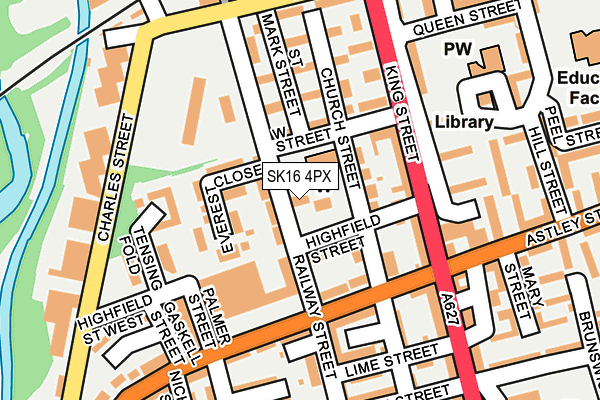 SK16 4PX map - OS OpenMap – Local (Ordnance Survey)