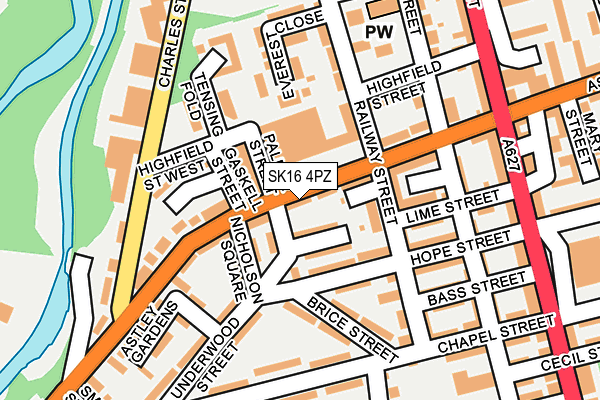 SK16 4PZ map - OS OpenMap – Local (Ordnance Survey)