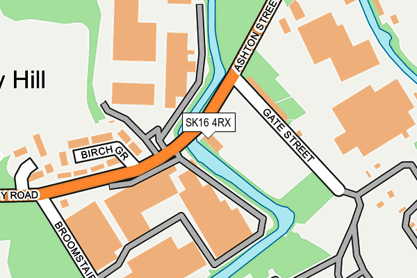 SK16 4RX map - OS OpenMap – Local (Ordnance Survey)