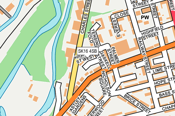SK16 4SB map - OS OpenMap – Local (Ordnance Survey)