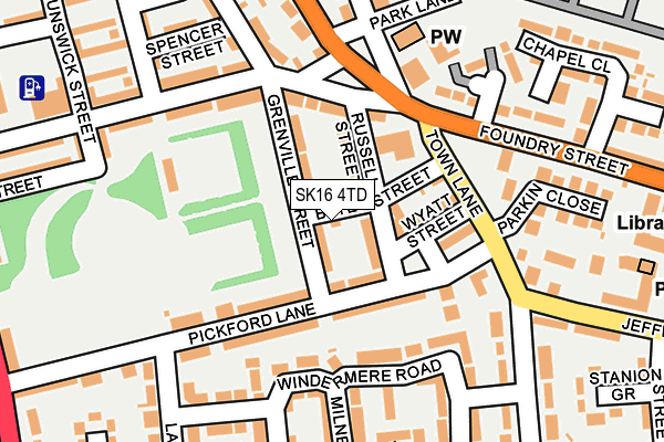 SK16 4TD map - OS OpenMap – Local (Ordnance Survey)