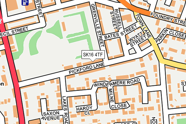 SK16 4TF map - OS OpenMap – Local (Ordnance Survey)