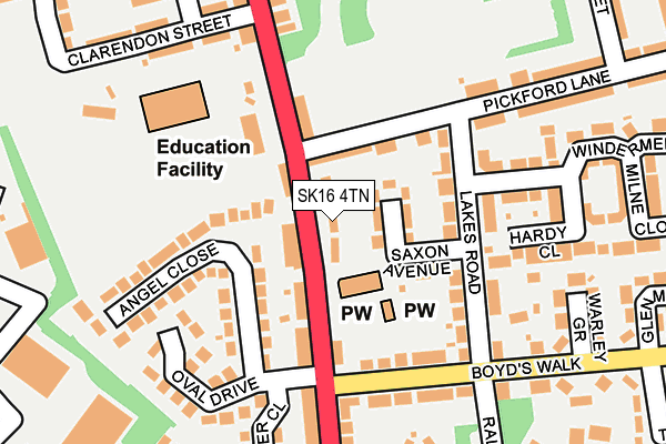 SK16 4TN map - OS OpenMap – Local (Ordnance Survey)