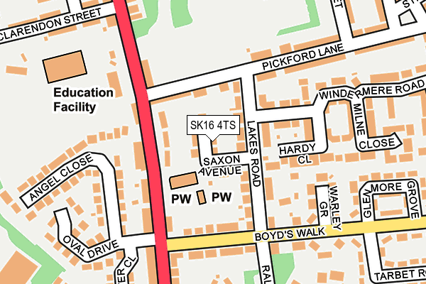 SK16 4TS map - OS OpenMap – Local (Ordnance Survey)