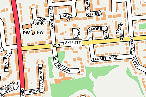 SK16 4TT map - OS OpenMap – Local (Ordnance Survey)