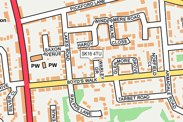 SK16 4TU map - OS OpenMap – Local (Ordnance Survey)