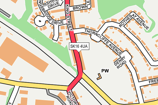 SK16 4UA map - OS OpenMap – Local (Ordnance Survey)