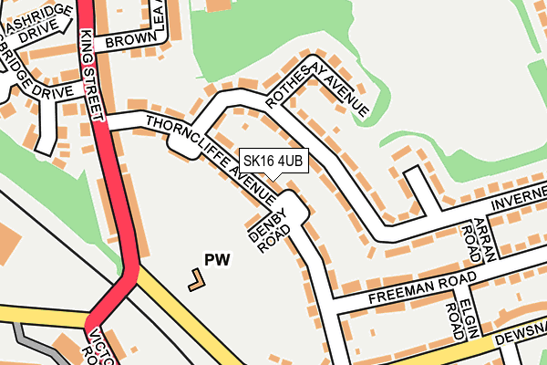 SK16 4UB map - OS OpenMap – Local (Ordnance Survey)