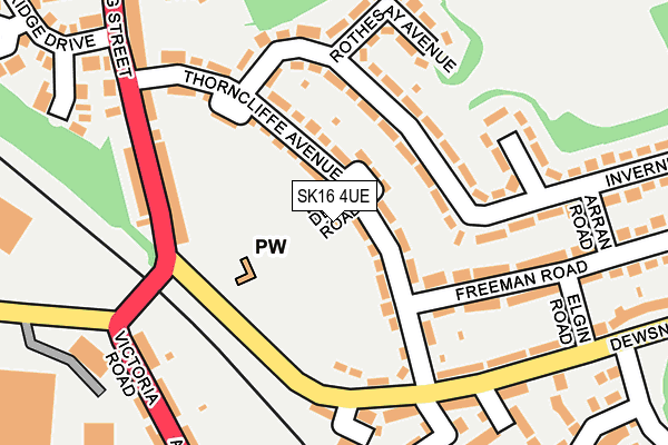 SK16 4UE map - OS OpenMap – Local (Ordnance Survey)