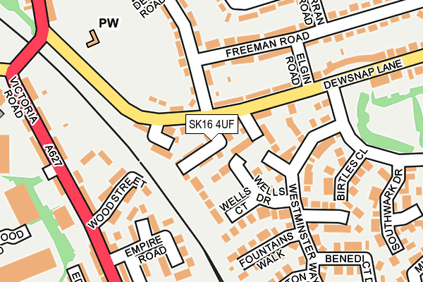 SK16 4UF map - OS OpenMap – Local (Ordnance Survey)