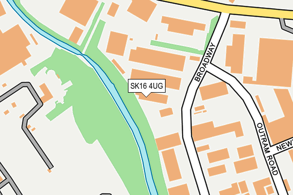 SK16 4UG map - OS OpenMap – Local (Ordnance Survey)