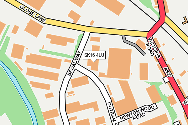 SK16 4UJ map - OS OpenMap – Local (Ordnance Survey)