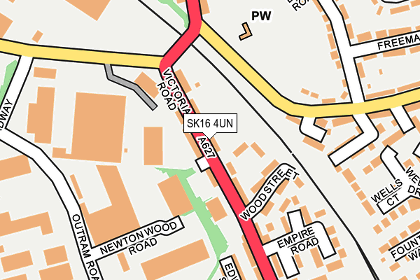 SK16 4UN map - OS OpenMap – Local (Ordnance Survey)