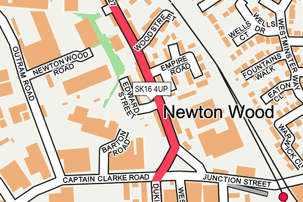 SK16 4UP map - OS OpenMap – Local (Ordnance Survey)