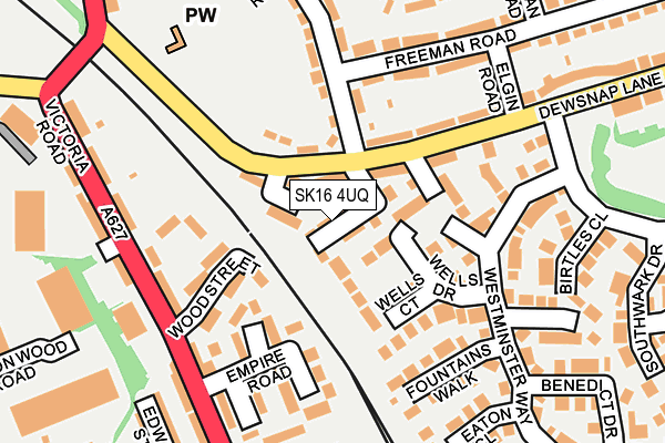 SK16 4UQ map - OS OpenMap – Local (Ordnance Survey)