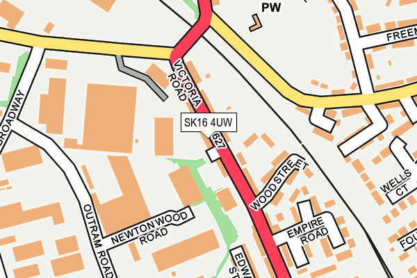 SK16 4UW map - OS OpenMap – Local (Ordnance Survey)
