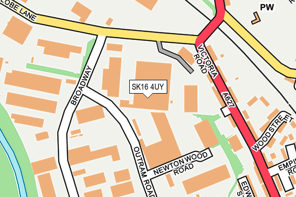 SK16 4UY map - OS OpenMap – Local (Ordnance Survey)
