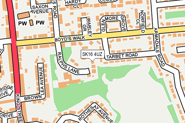 SK16 4UZ map - OS OpenMap – Local (Ordnance Survey)