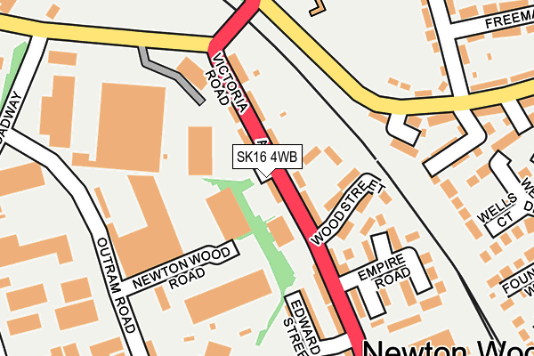 SK16 4WB map - OS OpenMap – Local (Ordnance Survey)
