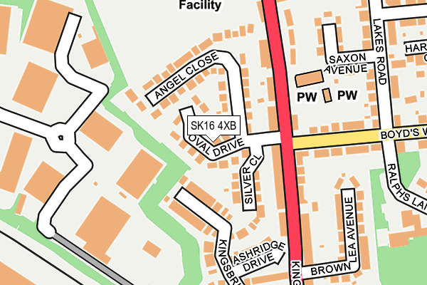 SK16 4XB map - OS OpenMap – Local (Ordnance Survey)