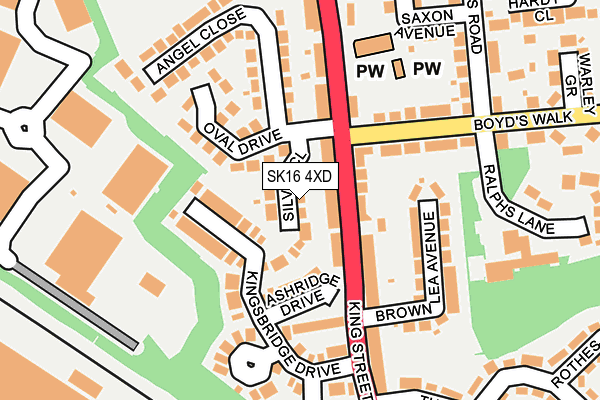 SK16 4XD map - OS OpenMap – Local (Ordnance Survey)
