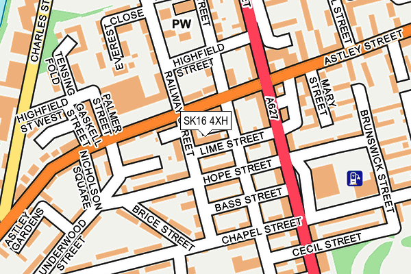 SK16 4XH map - OS OpenMap – Local (Ordnance Survey)