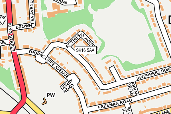 SK16 5AA map - OS OpenMap – Local (Ordnance Survey)