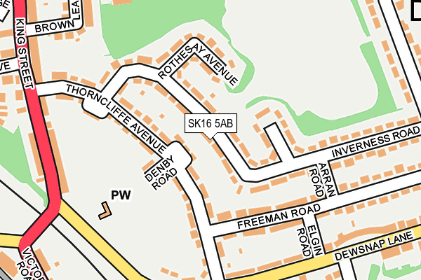 SK16 5AB map - OS OpenMap – Local (Ordnance Survey)