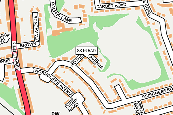 SK16 5AD map - OS OpenMap – Local (Ordnance Survey)