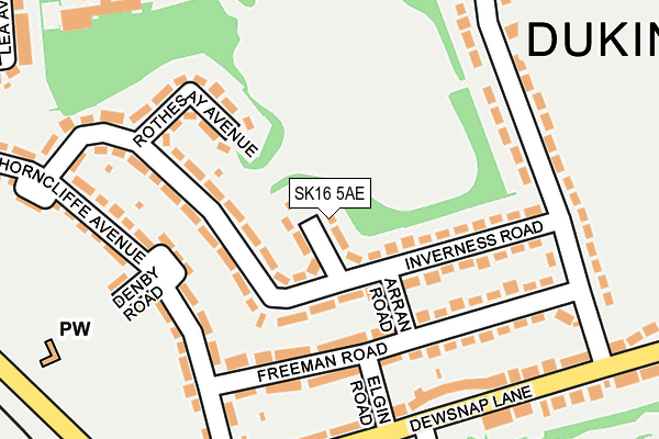 SK16 5AE map - OS OpenMap – Local (Ordnance Survey)