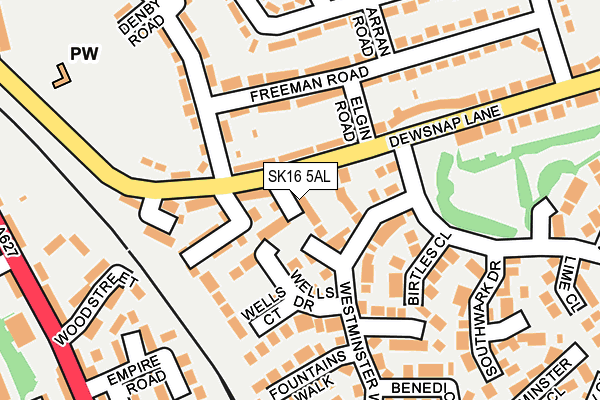 SK16 5AL map - OS OpenMap – Local (Ordnance Survey)