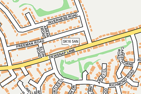 SK16 5AN map - OS OpenMap – Local (Ordnance Survey)
