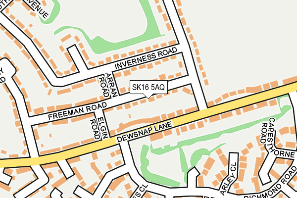 SK16 5AQ map - OS OpenMap – Local (Ordnance Survey)