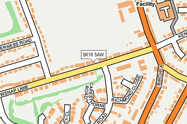 SK16 5AW map - OS OpenMap – Local (Ordnance Survey)